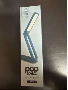 Pop Sonic Collapsible & Adjustable Desk & Travel Lamps-Navy-NEW No cord-H500467